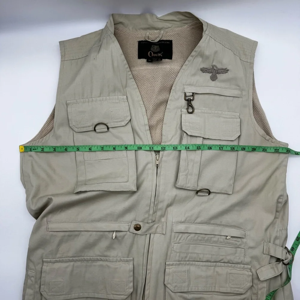 VTG Orvis Khaki Vented Utility Vest with Multiple Pockets Fishing Hunting Medium
